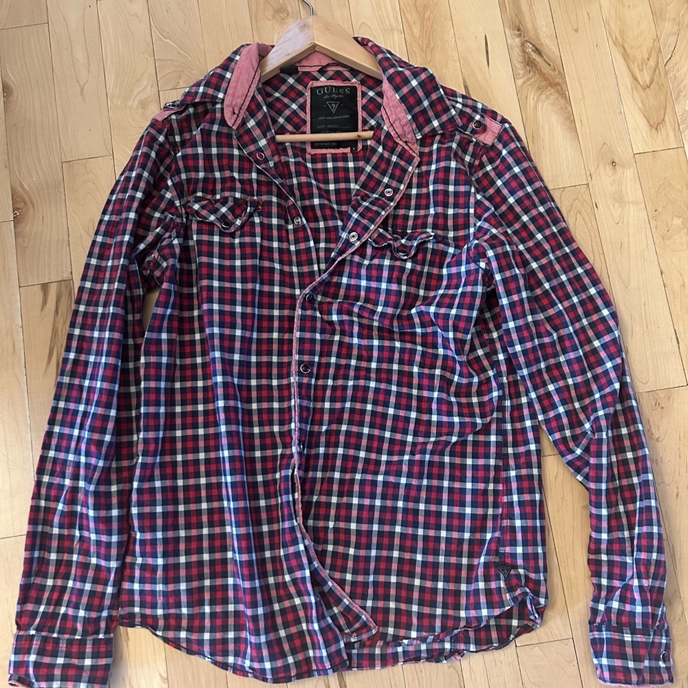 Guess Plaid Button Up